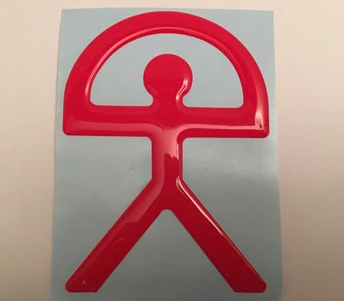 Indalo Man Badge autocollant chromé pour coffre de voiture Rouge