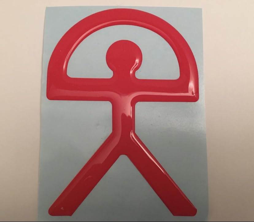 Indalo Man Badge autocollant chromé pour coffre de voiture Rouge