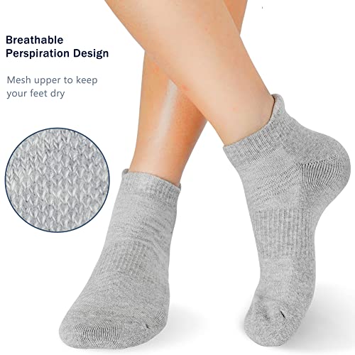 Image of unitop Mens Ankle Socks Womens Athletic Low Cut Socks with Cushion Breathable Sports 6 Pairs