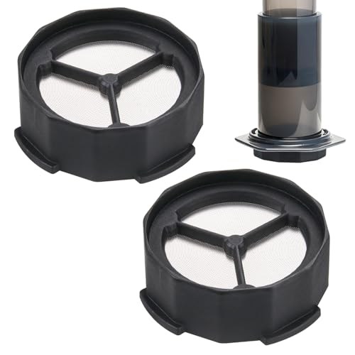 Filtro reutilizable de acero inoxidable para cafetera AeroPress (superfino), disco de repuesto premium, diseño 2 en 1, lo que te libera de cambiar pantallas de filtro o papeles de filtro. (2, negro)