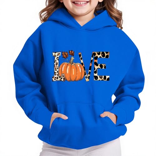 Boys Girls Thanksgiving Hoodies Kids Youth Pumpkin Print Hoodie Casual Athletic Sweatshirts Cute Fall Fashion Clothes