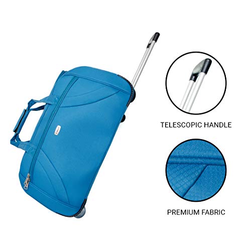 Image of Timus Club Mumbai 65 CM Ocean Blue 2 Wheel Duffle Trolley Travel Bag for Women and Men