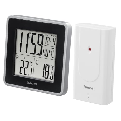 Hama Wetterstation mit Funkuhr und Außensensor zur Temperaturkontrolle