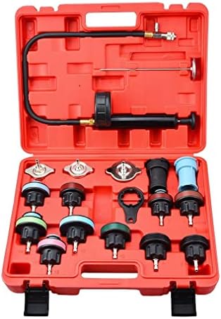 18 Pieces Radiator Pressure Pump Cooling System Car Leak Detector Tester Tool Water Tank Adapter Car Coolant Vacuum Cleaner Head Gasket