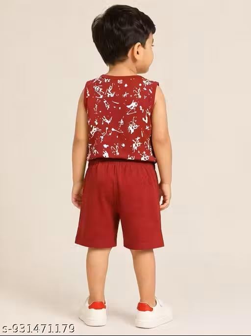 Image of Summer season and all seasons Cotton blend dress for baby boys (0 to 2Years) Baba suit|Kids boys red dress set|