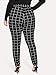 Floerns Women's Plus Size Plaid Pants Leggings Stretchy Elastic Waist Work Skinny Pants A Black Plaid 1XL