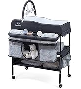 Portable Baby Changing Table, BabyBond Foldable Changing Table Dresser Height Adjustable Changing...