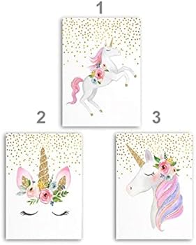 Licorne Wall Art Licorne Image Filles Chambre Décor Licorne Décoration  Murale Licorne Affiches Arc-En-Ciel Impression Sur Toile pour Enfants  Chambre Pépinière Décoration 6 Pièces 8x10 Pouces Sans Cadre - - 