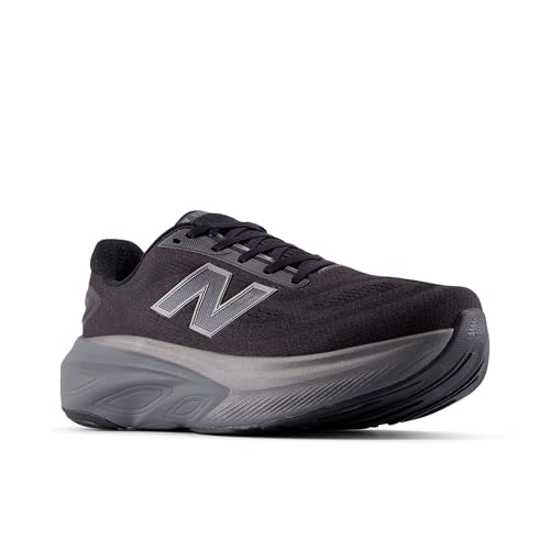 New Balance New Balance Men's Fresh Foam X More V6 Running Shoe, Black/Castlerock/Black Metallic, 12 M