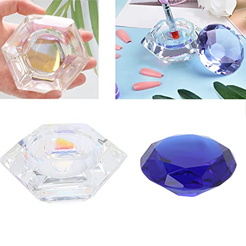Vaso cristal para mezcla de líquido acrílico en manicura miniatura 3