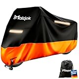 Maizjok® Motorbike Cover Waterproof Outdoor, Motorcycle Cover Heavy Duty 210D Rain UV Dust Indoor, All Weather Covering for Street/Sport/Adventure/Cruiser/Touring Motorbike (108.3 x 41.3 x 49.2 in)