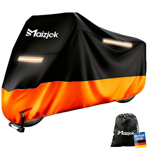 Maizjok® Telo Moto da Esterno Interno Telo Coprimoto Impermeabile Copri Moto 210D Poliestere Copertura per Motocross Motocicletta Stradale/Adventure/Sportiva/Turismo/Crociera XXL（275x105x125cm)