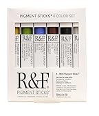 R&F Handmade Paints - Professional Oil Pigment Stick, Introductory Colors, Set of 6