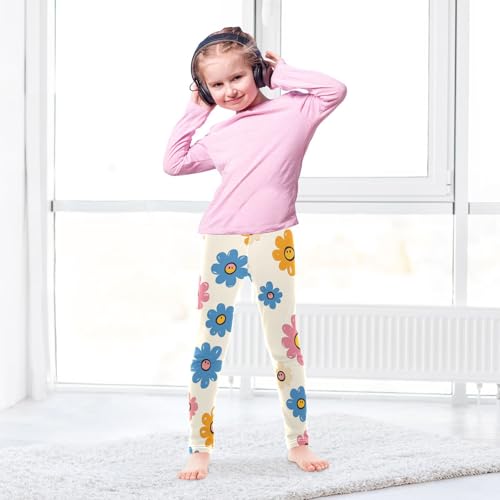 Girls Leggings Cool Groovy Flowers Toddler Girls Clothes Leggings for Girls Toddler Girls Leggings 3-4T4