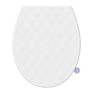 Sedile WC Universali O Forma, motivo a rombi, Tavoletta WC Chiusura Ammortizzata, Sgancio Rapido & Facile da Pulire, incluso modello di installazionebianco 44,6 × 37,1 cm - Amazon product rated Grade A