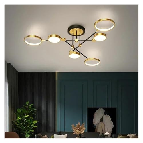 Lustre suspension LED moderne 6 branches blanc chaud pour chambre
