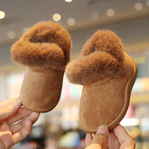 Dayiss Baby Girl's Warm Winter Fur Snow Boots Toddler Soft Sole Anti-Slip Infant Prewalker Shoes Winter Sneaker for Boys and Girls2