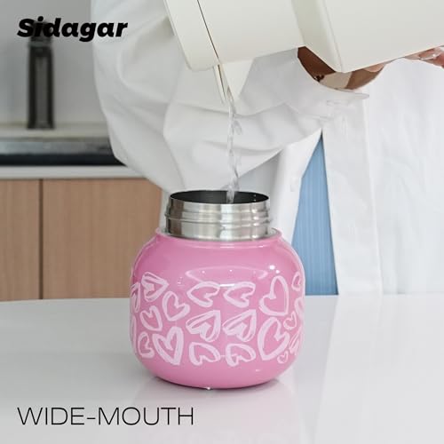 Sidagar 22 oz Tumbler with Straw and Carry Handle, Wide Mouth Insulated Stainless Steel Travel Water Bottle, Heart Pattern Flask for Gym & Office, Preppy Kawaii Valentines Day Gift — view 6