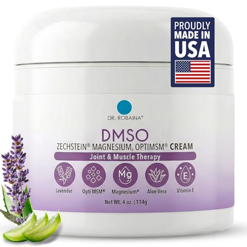 Dr. Robaina Lavender DMSO Cream - 99.9% Pure DMSO Pharmaceutical Grade | Formula with Zechstein Magnesium Arnica Aloe Vera Vitamin E - 4 oz