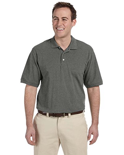 Polo charcoal Harriton pour homme en maille piquée classique