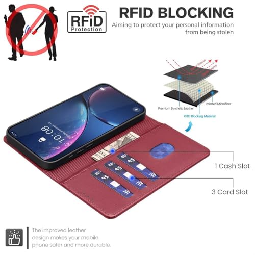 Coque Realme 15 Pro avec fentes cartes protection rouge intégrale
