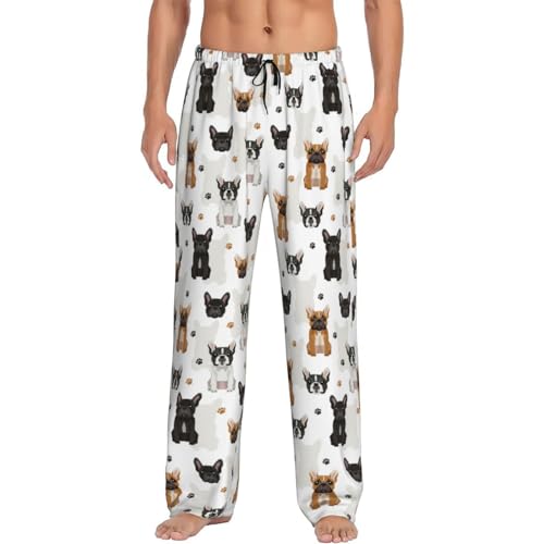Novastar Mens Pajama Pants Bottoms with Pockets- Cute French Bulldog_D Soft Mens Pj Pants, Comfy Men Lounge Pants4