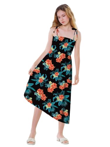 Image of SANGTREE Girls' Women's Summer Sundress Casual Smocked Floral Beach Holiday Dress, 18 Month - XL
