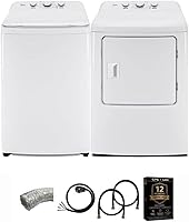 Midea 4.1 Cu Ft Top Load Washer & 6.7 Cu Ft Electric Dryer Pair - High Efficiency Laundry Set with Accessories & CPS Plan