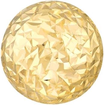 14k Solid Yellow Gold Half Ball Crystal Sparkle-Cut Stud Earrings Ball Earring for Women in