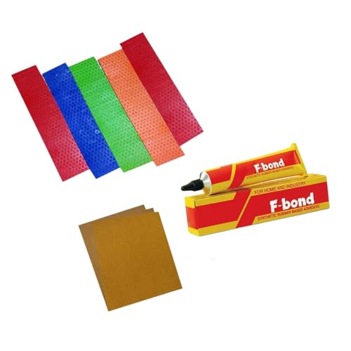 Image of Sug Cricket Bat Toe Guard Set (5 Pcs) with 1 F-Bond, 4 Pcs Scuff Sheet & 4 Pcs Sand Paper for Full-Size Cricket Bat Protection - Durable, Reliable, Essential Accessories for Bat Maintenance