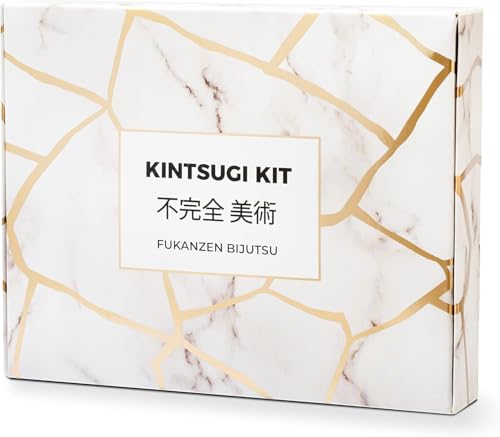 Laffair Kintsugi-Reparaturset – Reparieren Sie Keramikschalen mit Goldpulver-Harzkleber, bringen...