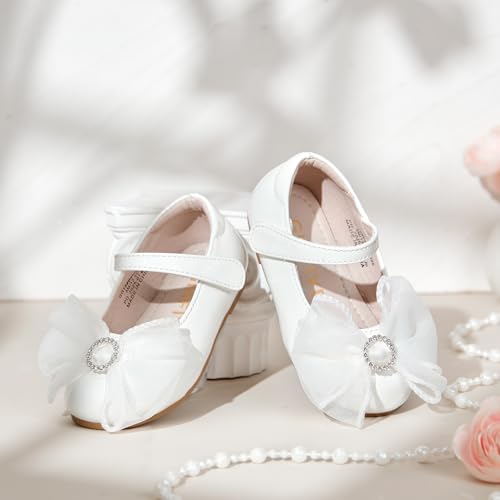 Image of GINFIVE Toddler Girls Dress Shoes Little Girls Mary Janes Ballerina Flats Shoes Toddler