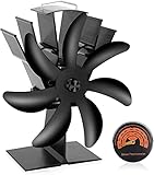 🔥【Thermometer & Verstellbarer Stahlring】Dieser Kaminventilator ist mit einem Thermometer ausgestattet und im Inneren des Thermometers befindet sich ein Magnet.Sie ​​können das Thermometer am Eisenkamin befestigen, um die Temperatur jederzeit zu überwachen.