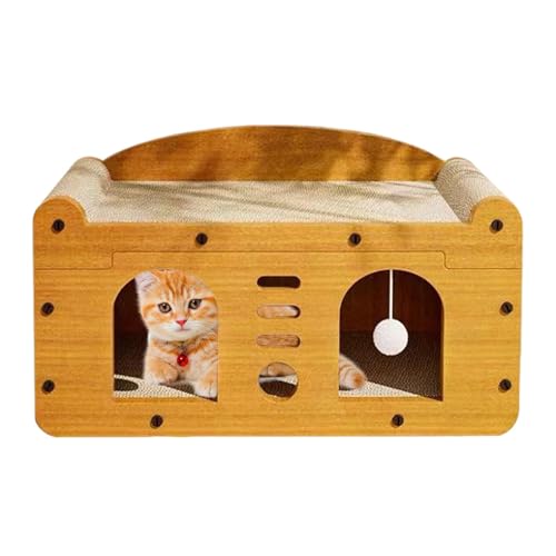 Cama para gatos, rascador para gatos de cartón, cama antiarañazos para gatos resistente al desgaste | Rascador para gatos resistente al desgaste, diseño para gatos, amoladora para artigl