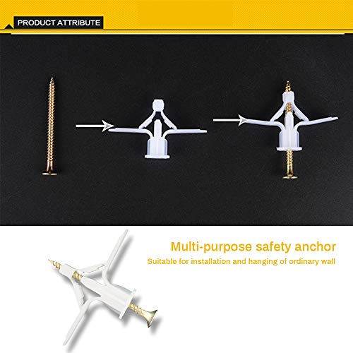 Bicmte WALL ANCHORS With Screws ,Self-Drilling Hollow Wall Anchor, For Drywall,Nylon thumb #6