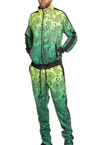 G-Style USA Mens 2-Piece Tracksuit Set Cotton Blend Zip-Up Jogging Sweatsuit With Trim Detail S-5XL product thumbnail 12