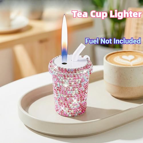 Encendedor Rosa con Llavero y Diseño de Taza de Té miniatura 2