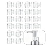 20Pcs Leakproof Cosmetic Dispenser Pump Lock Clip(Medium),No-Spill Cap Clamp for Lotion Shampoo Cleansing Oil Bottles,PP Plastic Leak Locks,Camping/Travel/Gym Friendly Accessory (Transparent)
