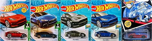 Free Shipping Over $50 Hot Wheels Tesla 5 Car Bundle Set