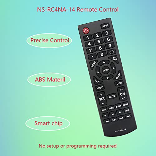 GHUST Controle remoto de substituição universal NS-RC4NA-14 para Insignia TV NS-50D40SNA14 NS-50D550