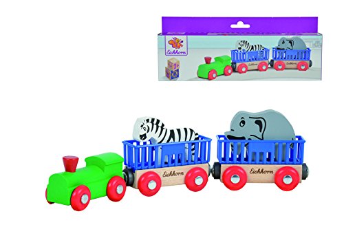 Eichhorn 195020 100001351 - Tierzug, 5-tlg., Lok mit 2 Wagons und 2 Tieren: Zebra/ Elefant, 24cm, FSC 100… – Bild 6