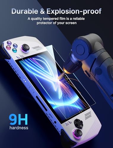 Image of JSAUX Screen Protector for ROG Xbox Ally /ROG Xbox Ally X (2025) / ROG Ally 2-Pack, Ultra HD 9H Hardness Tempered Glass Protector, 7 inch Anti-Scratch Screen Protector for ROG Ally X | Guide Frame Included, Ultra HD Tempered Glass, 9H Hardness, Anti-Scratch, Easy Installation
