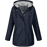 【Regenjacke Wasserdicht】Wasserdichtes Material mit Gestreift-Futter, Breathable, Schnell trocknend, Ultraleicht, schick und voll funktionell.