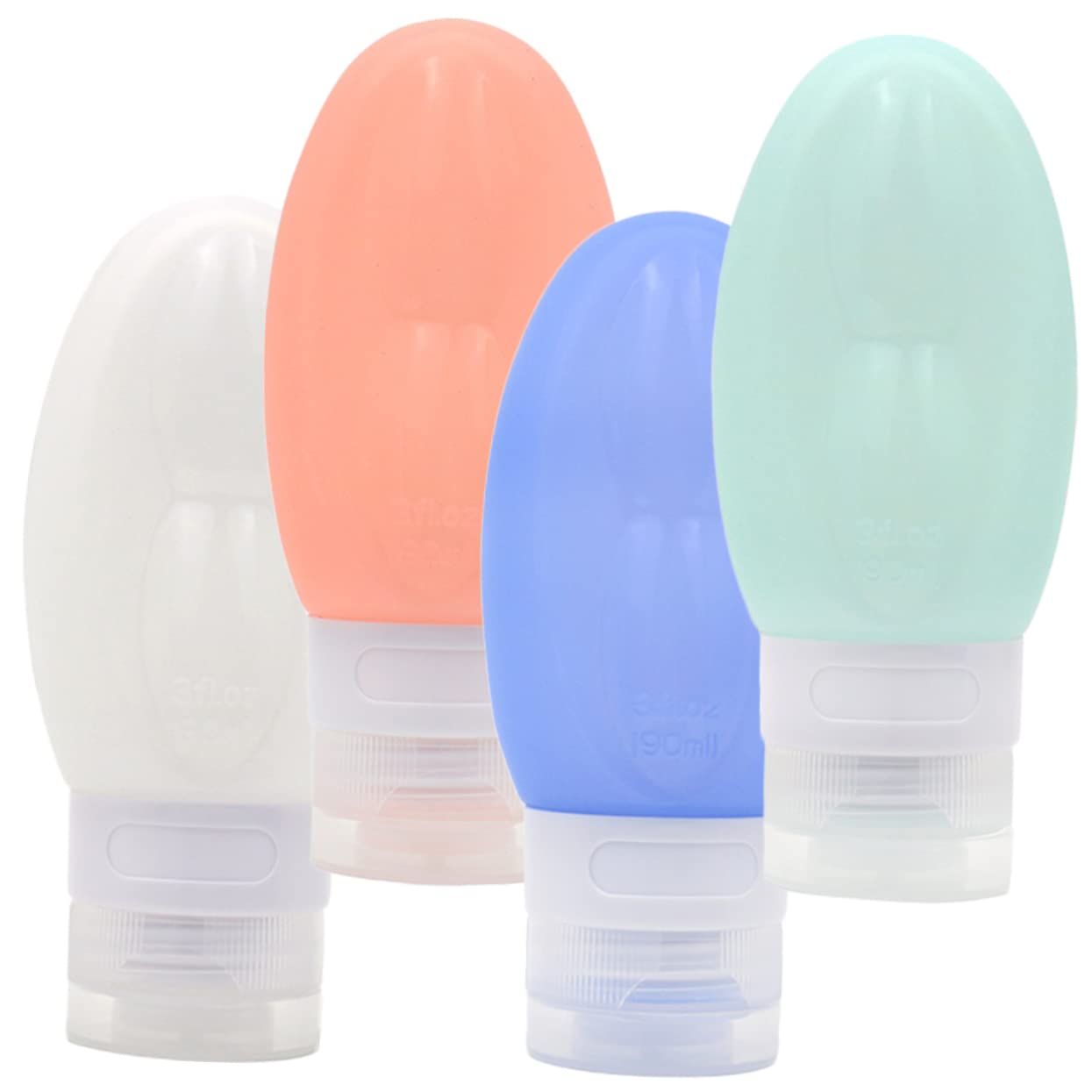 Ipetboom 12pezzi Bottiglie Viaggio Silicone Per Liquidi Ricaricabili Contenitori Per Toilette Adatti Per Cosmetici e Bagno Colori Rosa Bianco