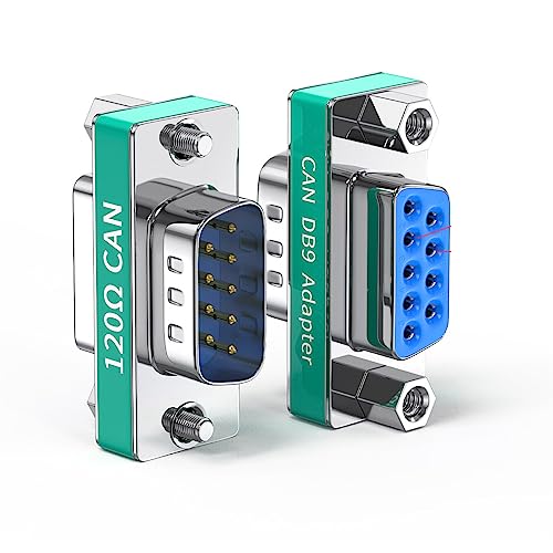 Image of 2Pack CAN Bus DB9 Terminal Male to Female Connector Adatper with 120ohm Resistance Between CAN-H and CAN-L DB9-RS485 Adapter