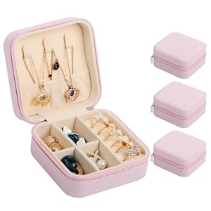 17Dec 3-Pack Small Travel Jewelry Case Organizer,Mini Travel Essentials for Women,Bridesmaid Gifts Birthday Gifts for Women,Small Jewelry Box for Girls 8-12