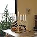 Nine Branch Electric Chabad Judaica Chanukah Menorah with LED Candle Design Candlestick, Gold
