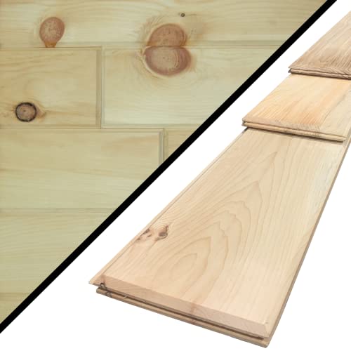 Wilson Real Wood Tongue and Groove Rustic Natural Reversible V-Groove or Shiplap Boards...