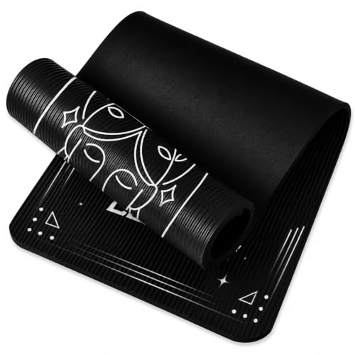 Image of De Jure Fitness Yoga Mat for Women and Men, 8mm Extra Thick Non-Slip NBR Exercise Mat for Yoga, Pilates, Gym & Floor Workouts - with Carry Strap - Virgo