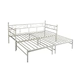 ❤️Puede halar o empujar la cama extraíble para convertirla en una cama doble o individual, sofá, maximizar su espacio.